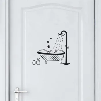 Kúpeľňa Stenu, Nálepky, Wc Obývacia Izba Dekor Kabinetu Domáce Dekorácie Obtlačky Skrášliť Samolepiace Nástenné Wc Prihlásiť Dverách#H