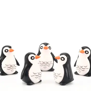 5 ks/veľa Mini Živice Penguin Model Rozprávková Záhrada Micro Krajiny domček pre bábiky, Dekorácie Príslušenstvo Detí, Narodeniny, Darčeky, Hračky