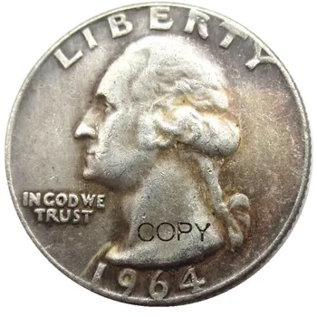 NÁS 1964 Washington Štvrťroku Strieborné Pozlátené Kópiu Mince