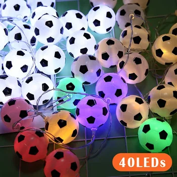 6M Dekorácie Futbal Víla Svetla Batérie/USB LED Futbal String Garland Dekorácie Pre Spálne Domov Tému Party Vianoce