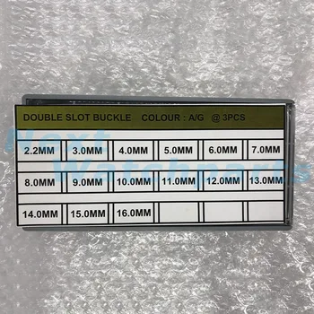 Dvojitý Slot Klip Pracky pre Kovové remienky Veľkosť:2.2 mm~16 15 Veľkostí 45PCS/Box