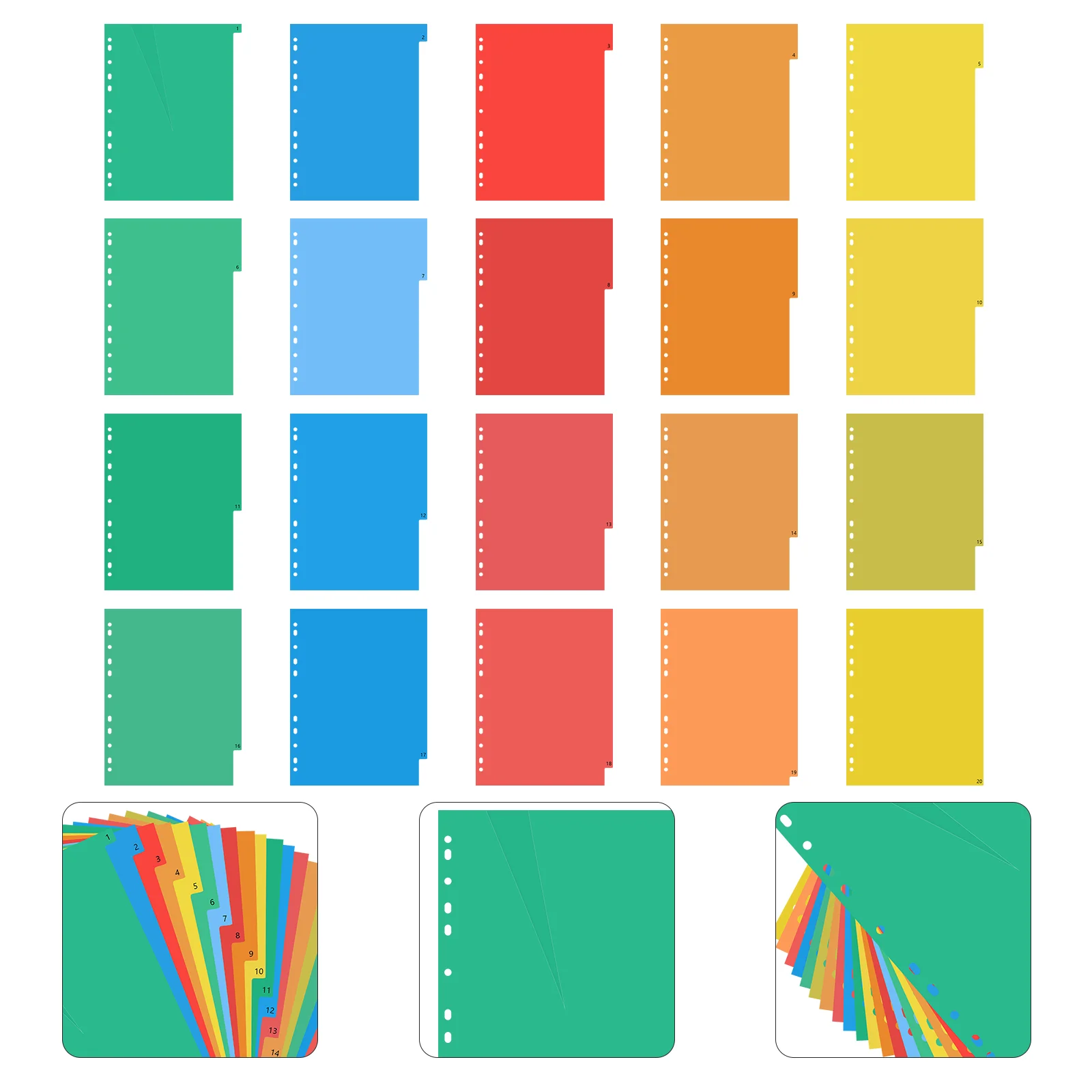 Vložiť Indexy Binder Kartu Plastové Stránke Deliče Nasadzovacie Farebné Zložky Súborov4