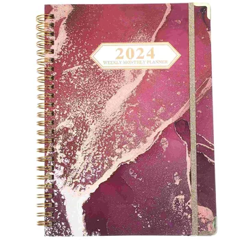 Akademický Plánovač 2024 Anglický Plánovanie Notebook, Notebooky Office Pad Dekoratívne Cievka Poznámkový Blok Príručka Nový Rok