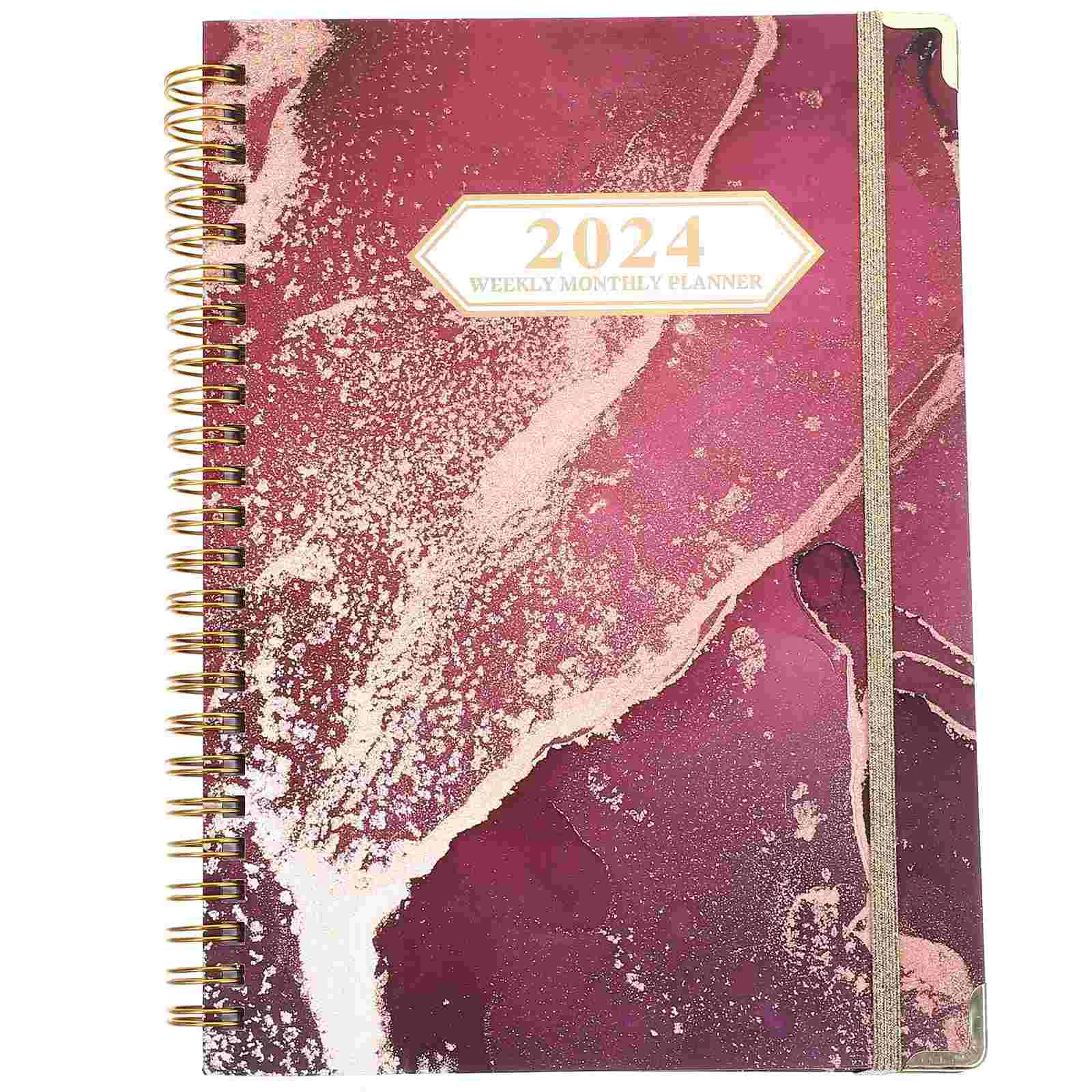 Akademický Plánovač 2024 Anglický Plánovanie Notebook, Notebooky Office Pad Dekoratívne Cievka Poznámkový Blok Príručka Nový Rok0