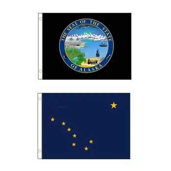 Alaska Vlajka Gobelín Banner 2x3FT 3X5FT Polyester Dvakrát Prešité Živé Farebné Dekorácie Vonkajšie GQ-035