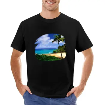 Funny Darček Tropické Havaj Výhľadom na Oceán s palmami T-Tričko, Blúzka mens grafické t-shirts hip hop