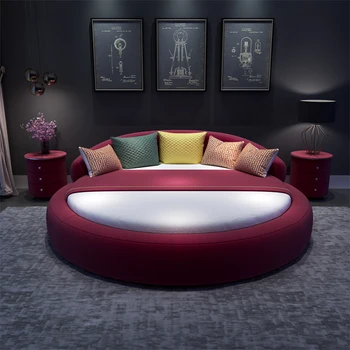 handričkou umenie veľké okrúhle posteľ pre dva páry Moderné jednoduché tému, hotel Princess spáč pár svadobné lôžko kolo posteľ