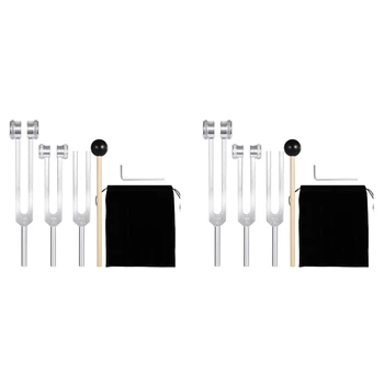 Tuning Fork Nastaviť (128Hz, 256Hz, 512Hz) 6 Pack,Tuning Vidličky S Reflex Kladivo Pre riadne Liečenie Zvukové Vibrácie Nástroje