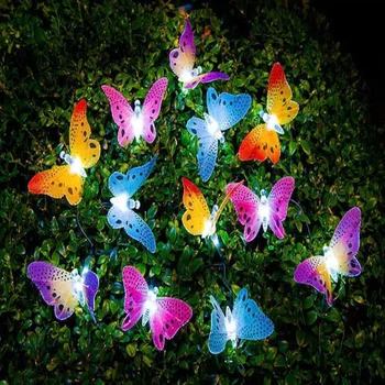 10/20/30 Led Solárny Motýľ Optický Víla String Ľahké Nepremokavé Vianočné Outdoor Záhrada Dovolenku Dekorácie Svetla