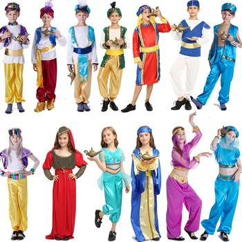Deti Aladdin Lampa Princ Chlapci Dievčatá Kostým Anime Cosplay Maškarný Adam Princ Kostýmy Dávnych Arábia Merchant Šľachtic