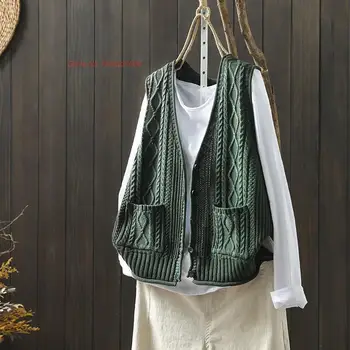 2023 národnej vintage gilet duté háčkovanie pletené vest tang vyhovovali orientálna etnických tvaru vesta bez rukávov pletený sveter vesta