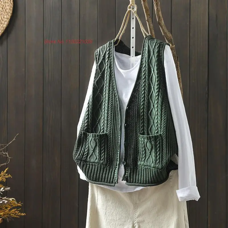 2023 národnej vintage gilet duté háčkovanie pletené vest tang vyhovovali orientálna etnických tvaru vesta bez rukávov pletený sveter vesta0