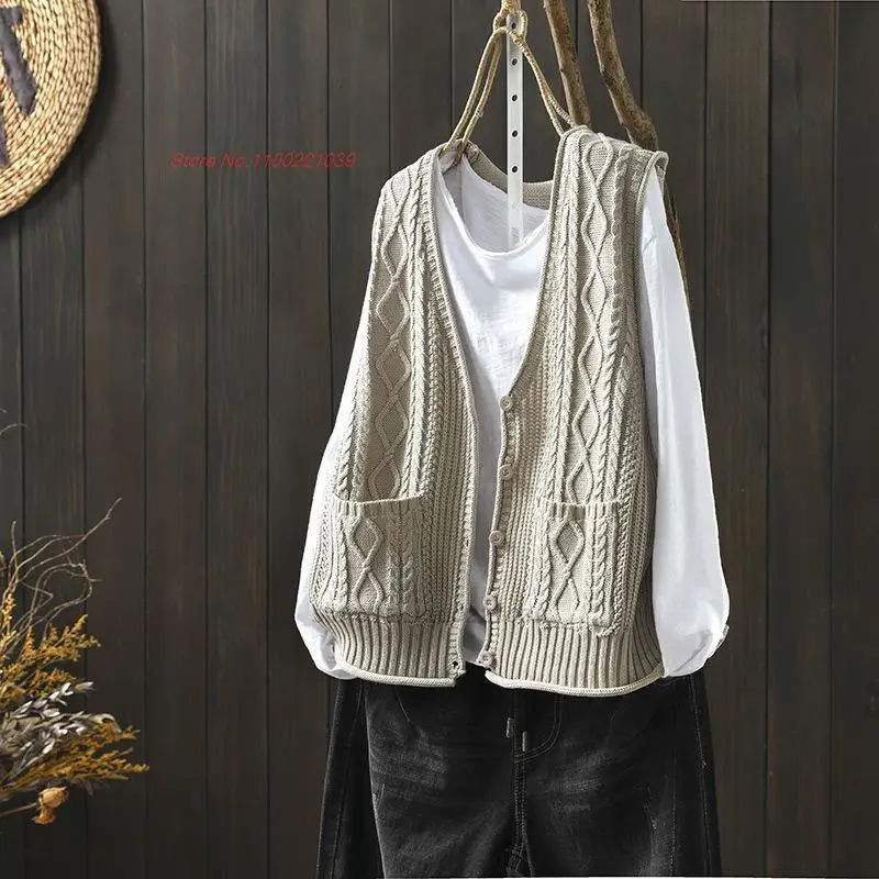 2023 národnej vintage gilet duté háčkovanie pletené vest tang vyhovovali orientálna etnických tvaru vesta bez rukávov pletený sveter vesta2