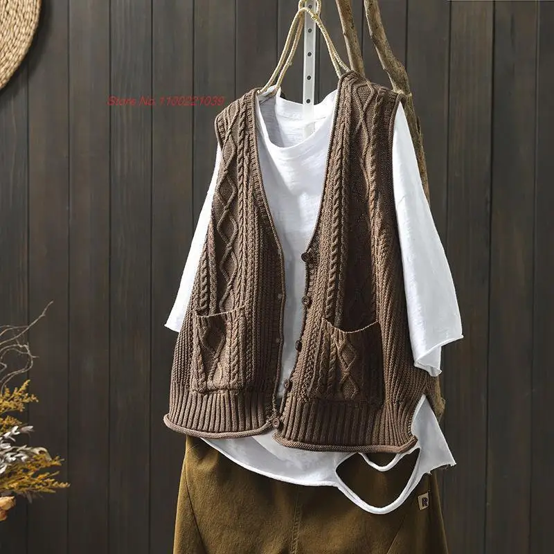 2023 národnej vintage gilet duté háčkovanie pletené vest tang vyhovovali orientálna etnických tvaru vesta bez rukávov pletený sveter vesta5