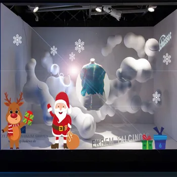 Vianočné Samolepky Na Stenu Chladničky Okenného Skla Nálepky Santa Claus Elk Darček Šťastné A Veselé Vianoce, Výzdoba Pre Domáce Vianočné Ozdoby