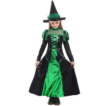 Halloween Cosplay Čarodejnice Výkon Detí Kostýmy