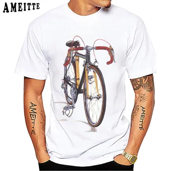 Staré Umenie Fixed Gear Bicykli Jazda Na Bicykli T-Shirt Nové Módne Mužov Krátky Rukáv Lete Na Bicykli Soprt Biela Bežné Tees Hip Hop Chlapec Topy