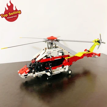 Technické Série Leteckých Vozidla Záchranný Vrtuľník Kompatibilné 42145 Moc Buiilding Blok Tehly Vzdelávacie Kid Hračka Darček 2001pcs