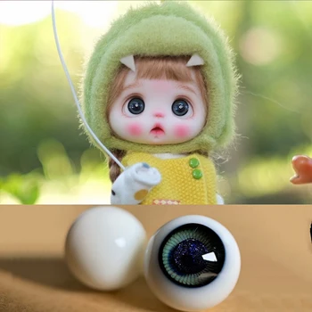 Nové Ob11 Dieťa Sklenené Oči, Farba Hnuteľného Black Pearl 10 mm 8mmdiy Simulácia 8 Bodov BJD Baby Nový Výrobok