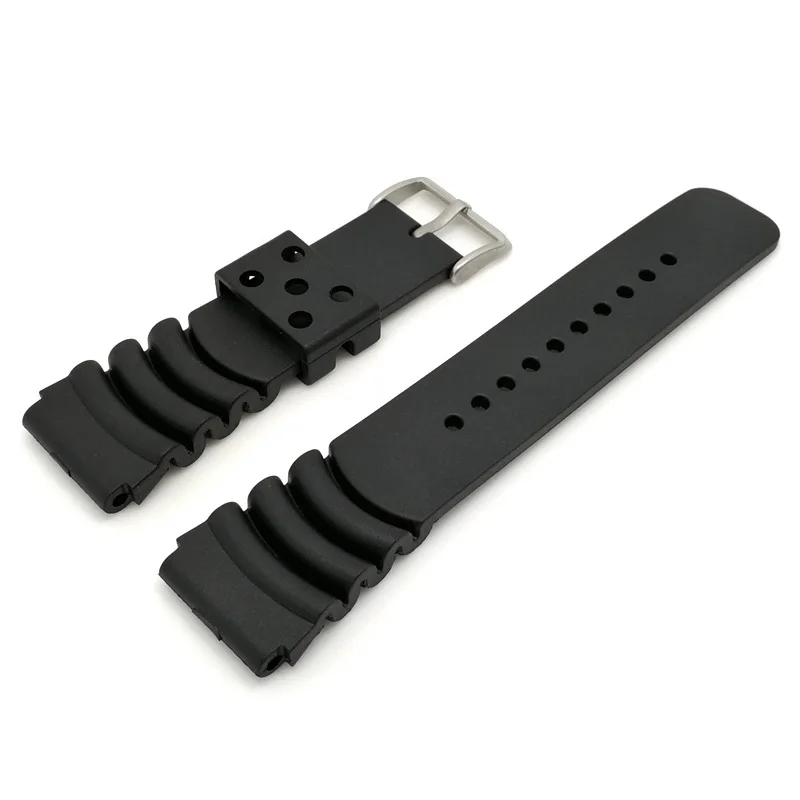 Silikónové Watchband 20 22 24 mm Mužov Čierne Športové Potápanie Gumy Vodotesné Hodinky Remienok Striebornej Nerezovej Ocele Pracky Watchband4