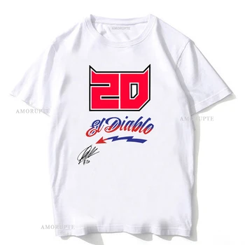 Fabio Quartararo 20 GP 2023 Racing T-Shirt Mužov Krátky Rukáv Chlapec, Dobrodružstvo, Šport Bežné Biely Top El Diablo Motocyklový Jazdec Tees