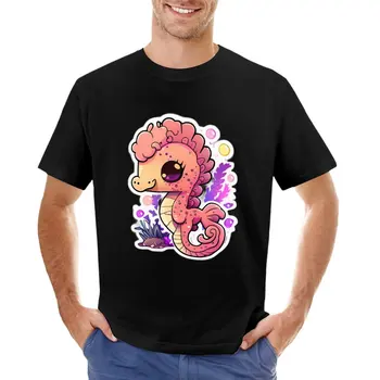 Roztomilý Kreslený Seahorse T-Shirt športový fanúšik, t-shirts t shirt muž potu tričko mužov oblečenie