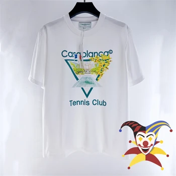 Casablanca T-Shirt Muži Ženy 1:1 Najlepšia Kvalita Bežné Trojuholník Tenis Club Jednoduchý Krátky Rukáv Tees