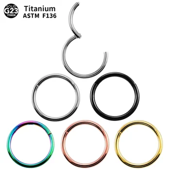 1PC Titán Nos Krúžky, Kruhové Septum Klikateľné Piercing Pery Helix Ucho Hoop Náušnice Závesné Segment Piercing Body Šperky