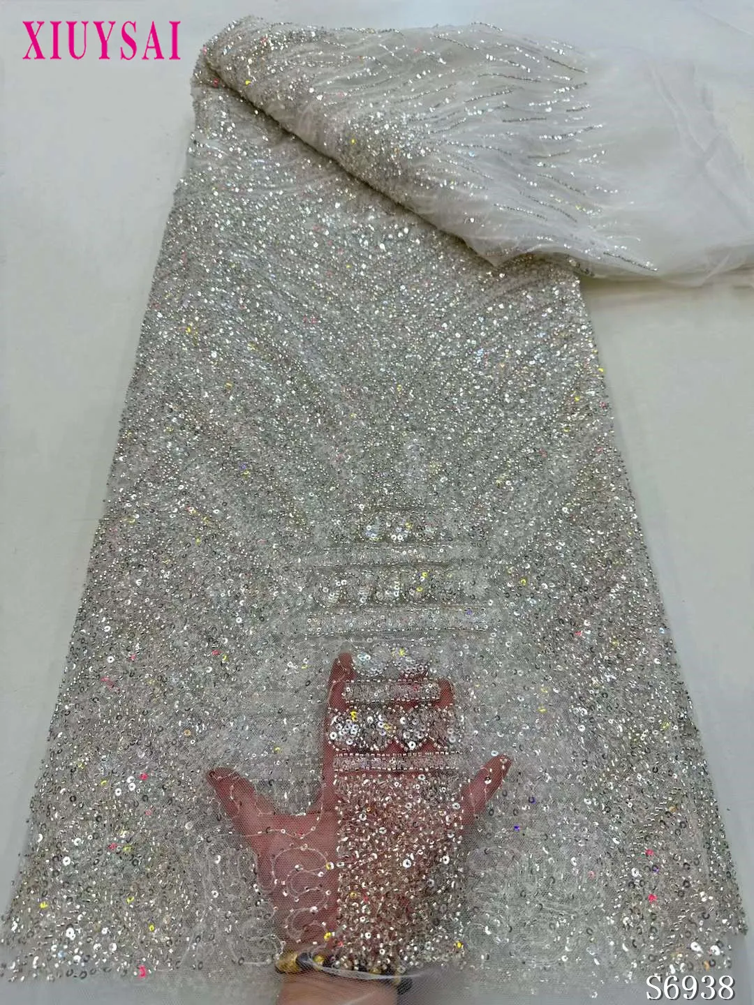 Luxusné Afriky Ručné Korálkové Čipky Textílie Flitrami 2023 Vysokú Kvalitu Výšivky francúzskej Čipky a Tylu Nigérijský Čipky pre Svadbu2