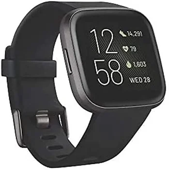 2 Zdravie a Fitness Smartwatch s Srdcového rytmu, Hudby, Alexa Vstavané, Spánku a Plávať Sledovania, Black/Carbon, Jedna Veľkosť (S, a L