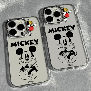Disney Mickey Cartoon Telefón puzdro pre iPhone 11 12 13mini 14plus Promax Priehľadný Kryt pre Apple Telefón Mäkké Ochranné Shell