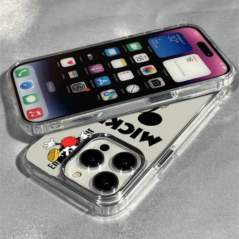 Disney Mickey Cartoon Telefón puzdro pre iPhone 11 12 13mini 14plus Promax Priehľadný Kryt pre Apple Telefón Mäkké Ochranné Shell3