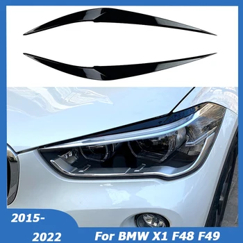 2KS/SET Pre BMW X1 F48 F49 2015-2022 Predného Svetlometu Obočie Nálepky Viečka Očné Viečka Kryt Výbava Telo Kit Auto Príslušenstvo