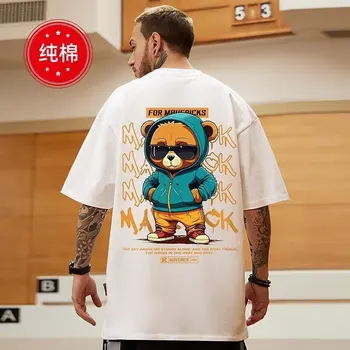 2023 Streetwear Umyté T-Shirt Japonské Anime Grafické Tlač Tričko Harajuku Bavlna Mužov Lete Príliš Krátky Rukáv Topy Tees