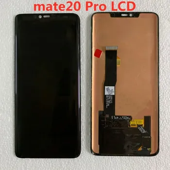 Pre Huawei mate20 pro lcd originálny displej super AMOLED dotykový bez rámu Bez odtlačkov prstov s black dot displej montáž