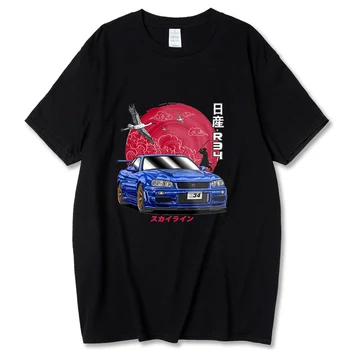 Mens T Košele Anime Počiatočné D T-shirt JDM Japonskom Automobilovom Vytlačené Krátky Rukáv Tshirts Ženy Bavlna T-shirt Mužov Nadrozmerná Topy