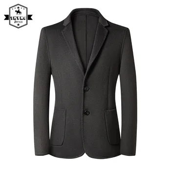 Vlna Business Slim Fit Sako Pánske Jednofarebné Voľné Bežné Formálne Vlnená Zmes Kabát Muž Jednoduchý, Elegantný Teplý Kabát Na Jeseň