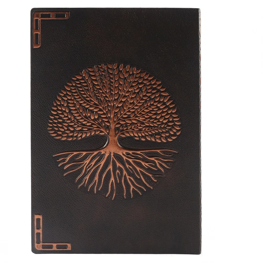 Strom Notebook 3D Plastický Kožený Kryt Denník Vintage A5 Plánovač Školského Úradu, Kreatívny Darček Písanie Poznámka Knihy2