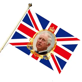 Kráľ Karol III Korunovácie Vlajky 5 ft X 3 ft Vlajka Anglicka King Charles Náš Nový Kráľ Byť Veľké Vlajky Na Počesť Kráľa