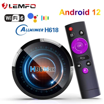 H96MAX TV Box Allwinner H618 Android 12 Wifi6 4 GB 64 GB Podpora 6K 100M Ethernet Media Player Google Voice Smart Set-Top-Box
