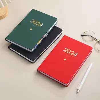 Faux Kožené Krytu Notebooku Štýlový Faux Kožené 2024 Mesačný Plánovač A5 Kalendár Notebook s Drôtom Záväzné pre Efektívne