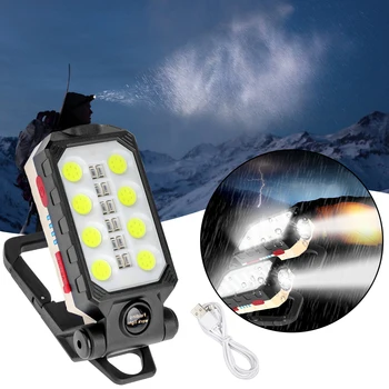 Nabíjateľné LED Pracovné Svetlo Magnetické Núdzové Svietidlo Údržba Svetlo S Magnetickým Hákom pre Kempovanie Turistika Vonkajšie Nástroje