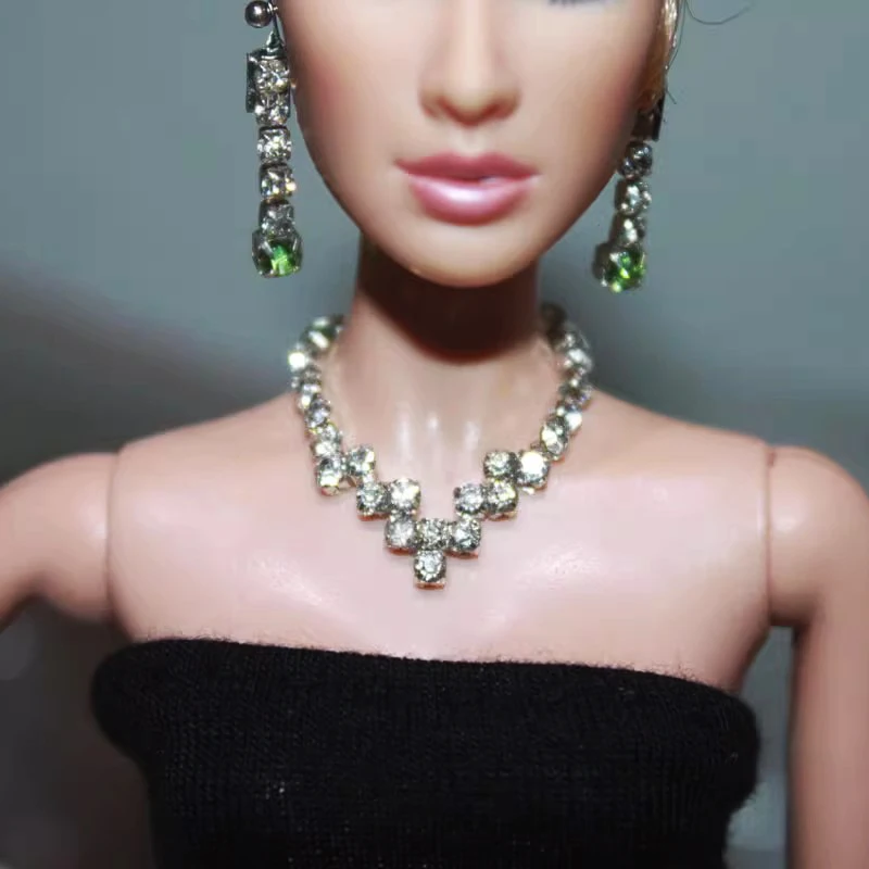 Ručne vyrábané Šperky Nosenie 11-12 Palcový FR Barbis Tvorivé Módne Vysoko Kvalitné Sklo Kamienkami Náhrdelník Pre Bábiku Accessorie0