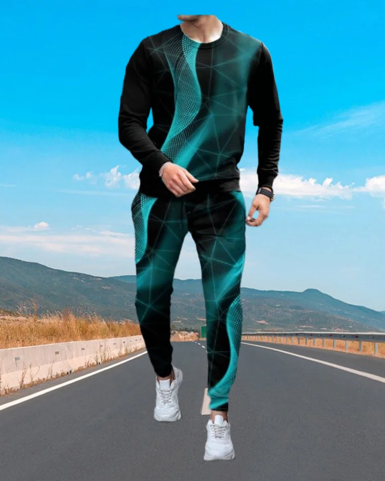 2023 Bežné Lev Tepláky pánske Oblečenie Športové Vyhovovali Streetwear+Long Sleeve T-Shirt Športové 3d Tlač Tepláky Muž Nastaviť2