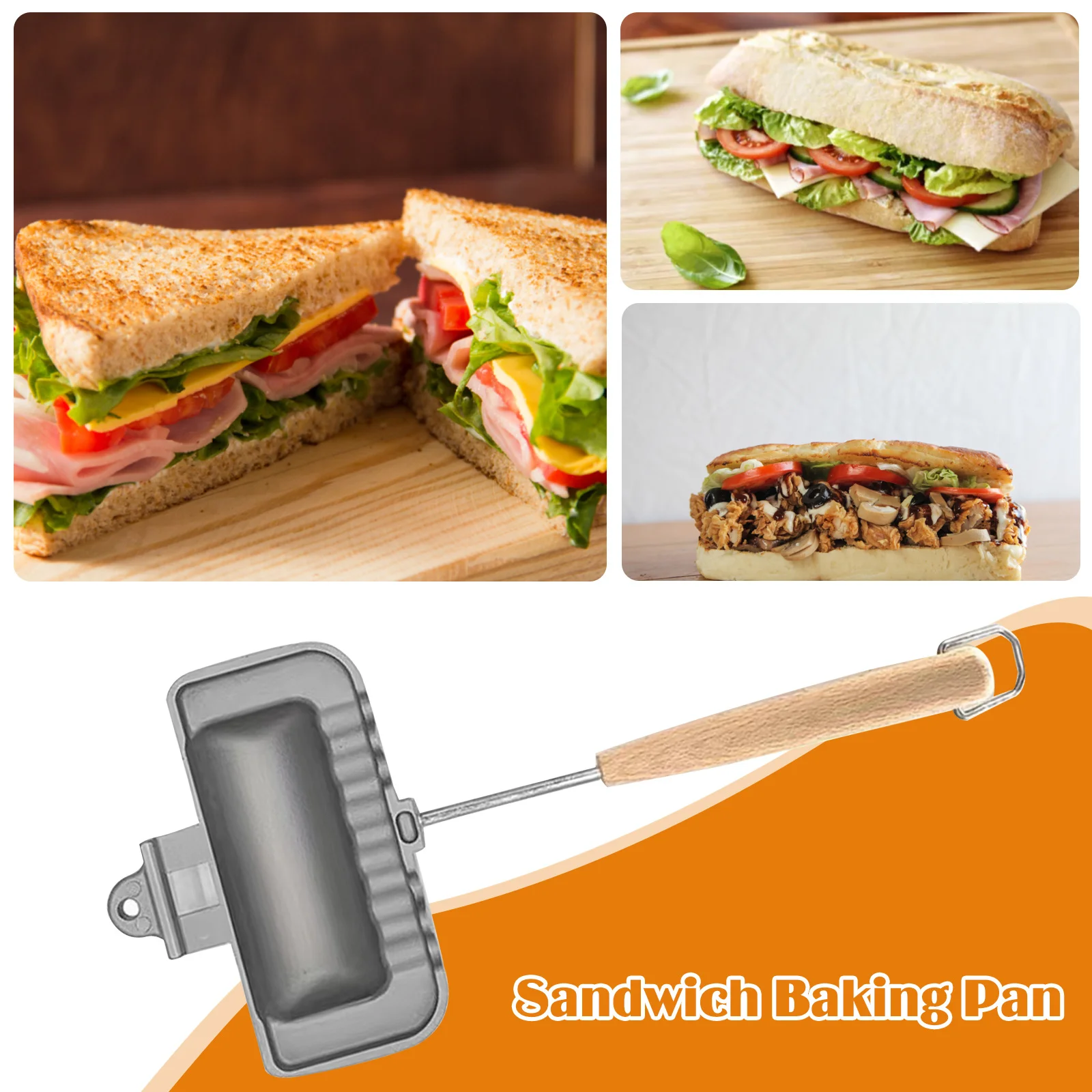 Obojstranné Prst Sandwich Pan Non-Stick Skladacia Grilovacia Panvica Pre Sandwich Shop Chlieb Prípitok, Raňajky Stroj Palacinka Maker1