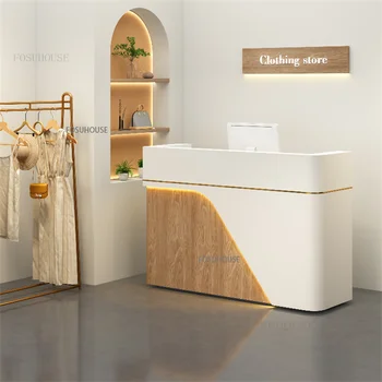 Nordic Pokladničné Stôl Kancelársky Nábytok Obchodné Bar Tabuľka Bar Na Recepcii Salónu Krásy S Oblečením Moderné Recepcii U B