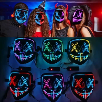 Halloween Strašidelné Masky LED Svetlo, až Maska Strašidelné masky pre Festival Cosplay Halloween Kostým Maškaráda Strany Karneval Darček 2022