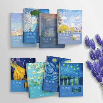 A5 Notebook Monet & Van Gogh Slávny obraz Série Kryt,80sheets/Knihy Písať Denník, Záznam Života Office Štúdia Poznámka Dodávky