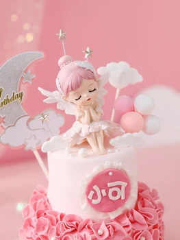 Anjel Krídla Tortu Vňaťou Dievča Narodeniny Dekorácie 1 Rok Starý Princezná Cake Víla Pečenie Strany Detí Deco Narodeniny, Krstiny