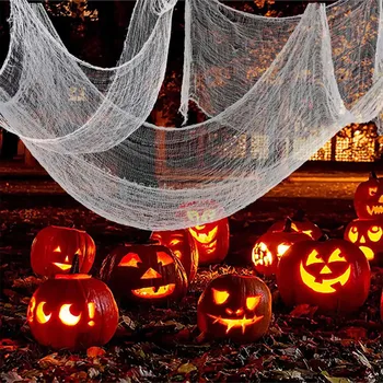 Strašidelný Handričku pre Halloween Strašidelné Dekorácie Strany Scény Prop Dom Hrôzy Okno Tabuľka na Dvere Net Čierna a Biela Priadza Gázy
